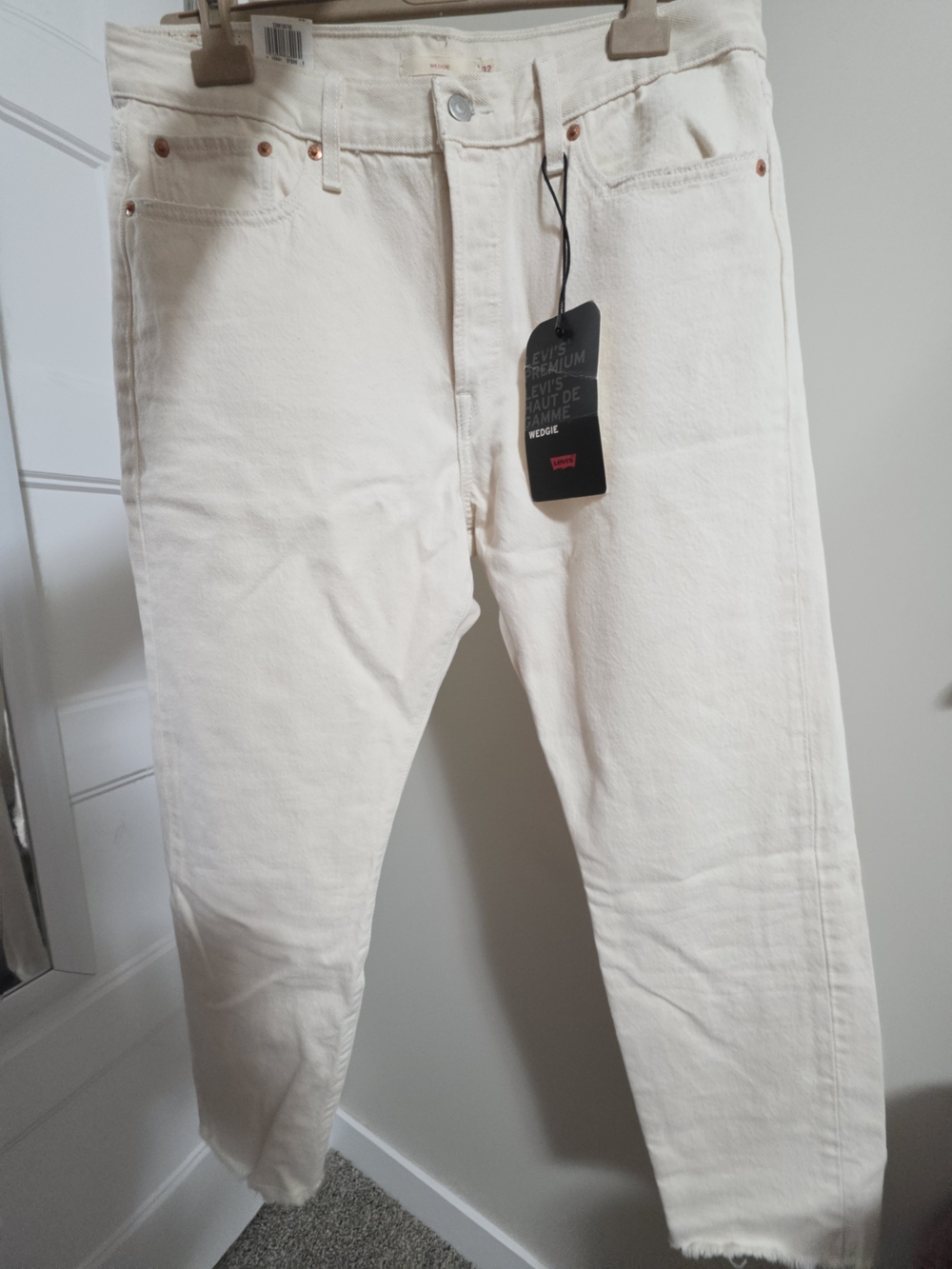 Levi's White Wedge Jeans - Women's High Rise Straight Size 32